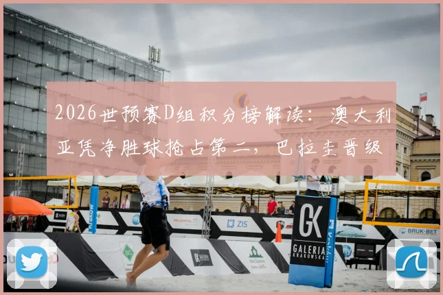 2026世预赛D组积分榜解读：澳大利亚凭净胜球抢占第二，巴拉圭晋级之路陷入困境